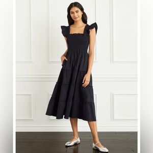 Hill House Ellie Nap dress In Black Swiss Dot in XL